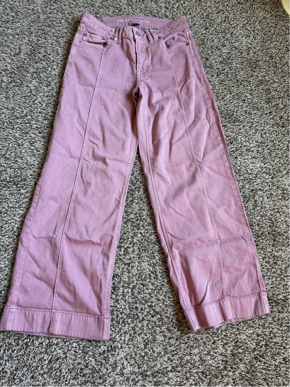 American Eagle Outfitters Dreamy Drape Purple Wash Wide Leg Jeans